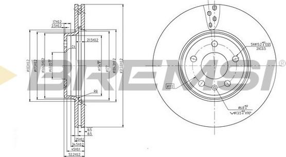 Bremsi CD7663V - Тормозной диск autospares.lv