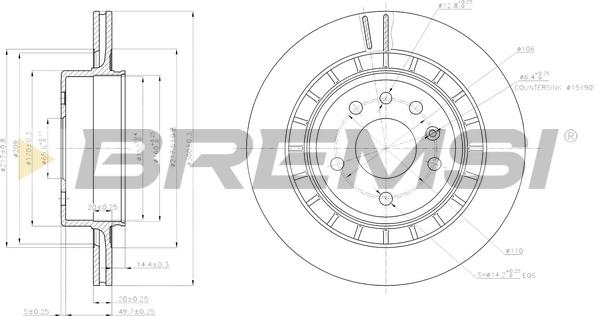Bremsi CD7604V - Тормозной диск autospares.lv