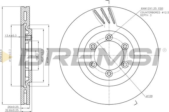 Bremsi CD7605V - Тормозной диск autospares.lv