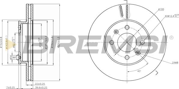 Bremsi CD7603V - Тормозной диск autospares.lv