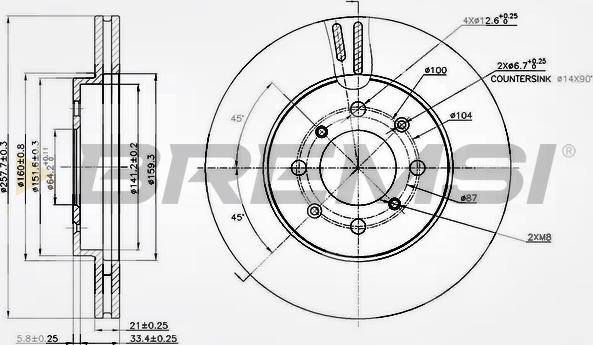 Bremsi CD7610V - Тормозной диск autospares.lv