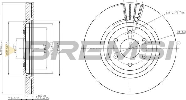 Bremsi CD7611V - Тормозной диск autospares.lv