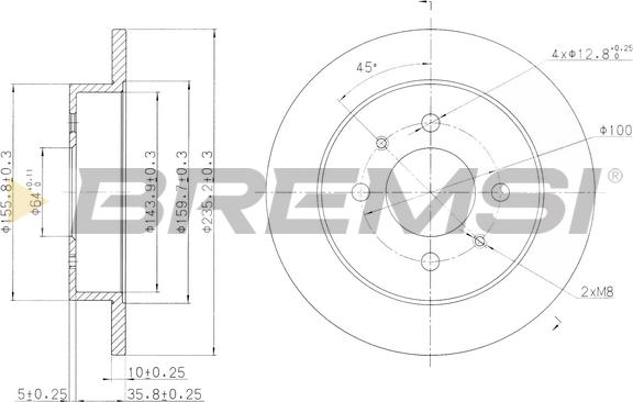 Bremsi CD7613S - Тормозной диск autospares.lv
