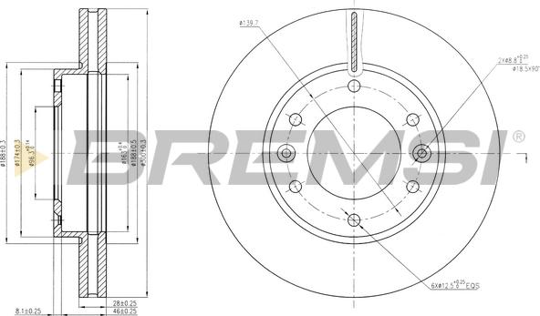 Bremsi CD7612V - Тормозной диск autospares.lv