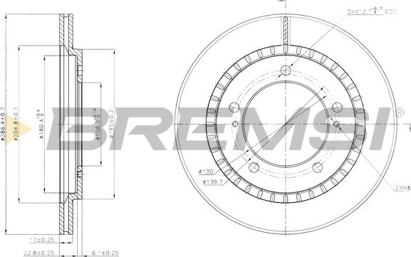 Bremsi CD7687V - Тормозной диск autospares.lv