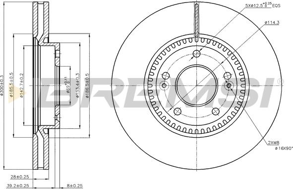 Bremsi CD7630V - Тормозной диск autospares.lv