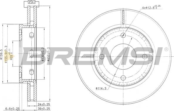 Bremsi CD7621V - Тормозной диск autospares.lv