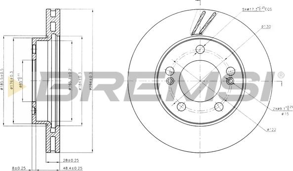 Bremsi CD7627V - Тормозной диск autospares.lv