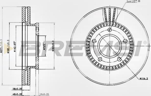 Bremsi CD7673V - Тормозной диск autospares.lv