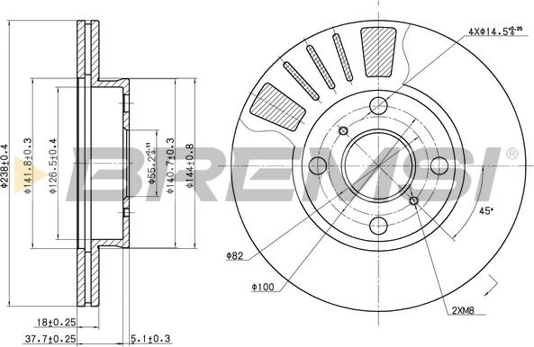 Bremsi CD7094V - Тормозной диск autospares.lv