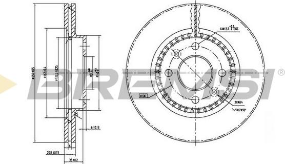 Bremsi CD7096V - Тормозной диск autospares.lv