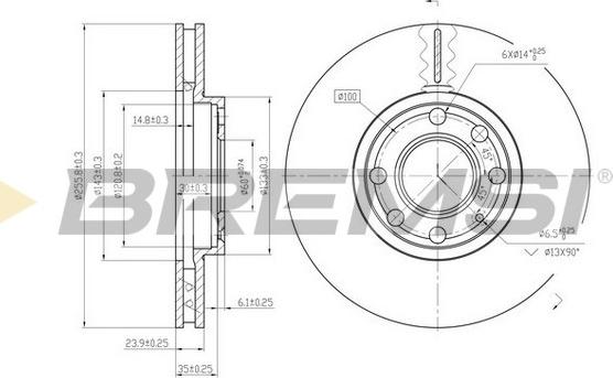 Bremsi CD7041V - Тормозной диск autospares.lv