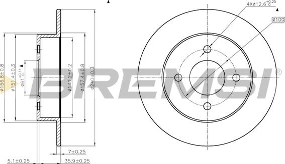 Bremsi CD7058S - Тормозной диск autospares.lv