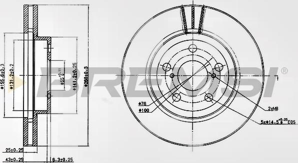 Bremsi CD7064V - Тормозной диск autospares.lv