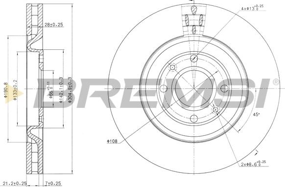 Bremsi CD7065V - Тормозной диск autospares.lv