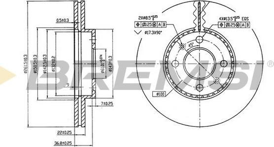 Bremsi CD7006V - Тормозной диск autospares.lv