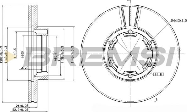 Bremsi CD7016V - Тормозной диск autospares.lv