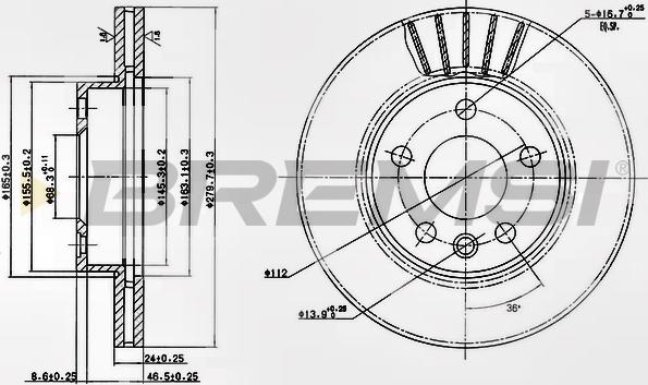 Bremsi CD7010V - Тормозной диск autospares.lv