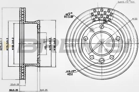 Bremsi CD7013V - Тормозной диск autospares.lv