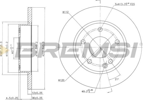 Bremsi CD7034S - Тормозной диск autospares.lv