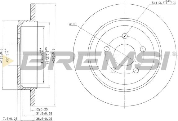 Bremsi CD7026S - Тормозной диск autospares.lv