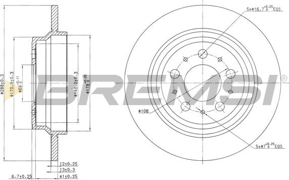 Bremsi CD7079S - Тормозной диск autospares.lv