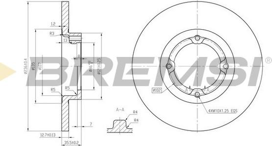 Bremsi CD7076S - Тормозной диск autospares.lv