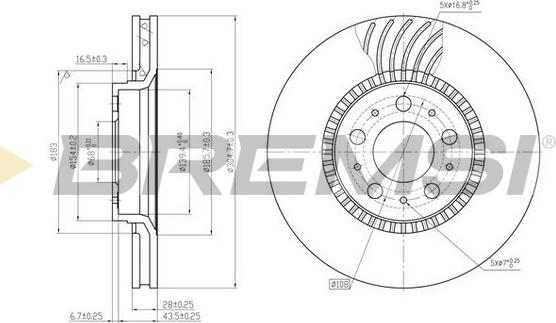 Bremsi CD7078V - Тормозной диск autospares.lv