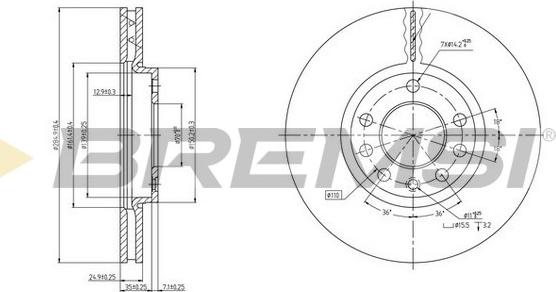 Bremsi CD7191V - Тормозной диск autospares.lv