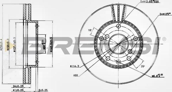 Bremsi CD7192V - Тормозной диск autospares.lv