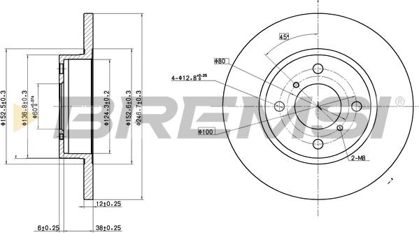 Bremsi CD7148S - Тормозной диск autospares.lv