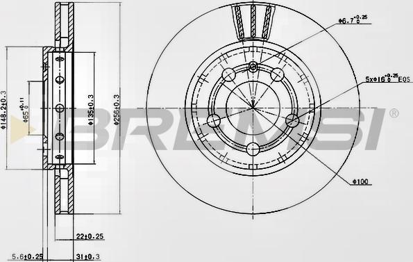 Bremsi CD7154V - Тормозной диск autospares.lv