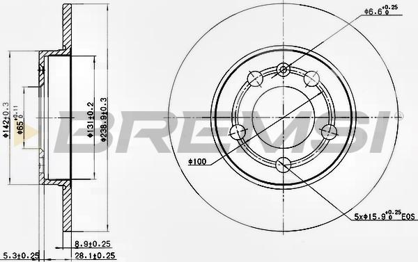 Bremsi CD7155S - Тормозной диск autospares.lv