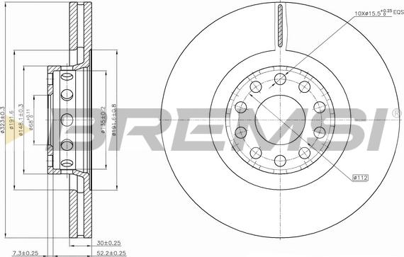 Bremsi CD7150V - Тормозной диск autospares.lv