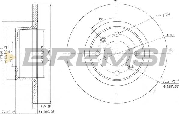 Bremsi CD7157S - Тормозной диск autospares.lv