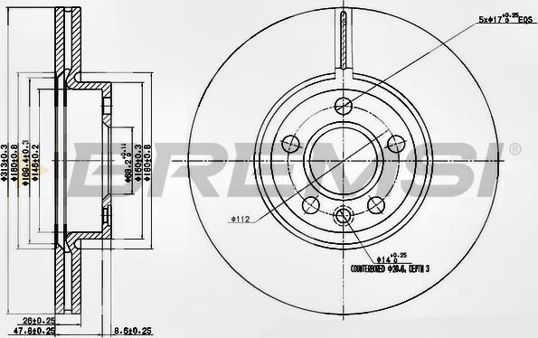 Bremsi CD7160V - Тормозной диск autospares.lv