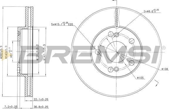 Bremsi CD7167V - Тормозной диск autospares.lv