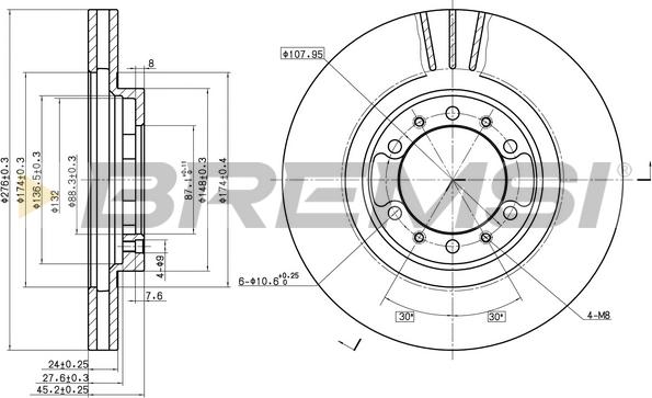 Bremsi CD7109V - Тормозной диск autospares.lv