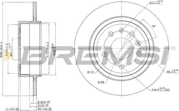 Bremsi CD7116S - Тормозной диск autospares.lv