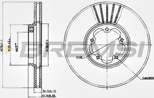 Bremsi CD7113V - Тормозной диск autospares.lv