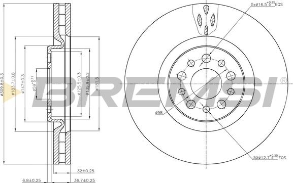 Bremsi CD7180V - Тормозной диск autospares.lv