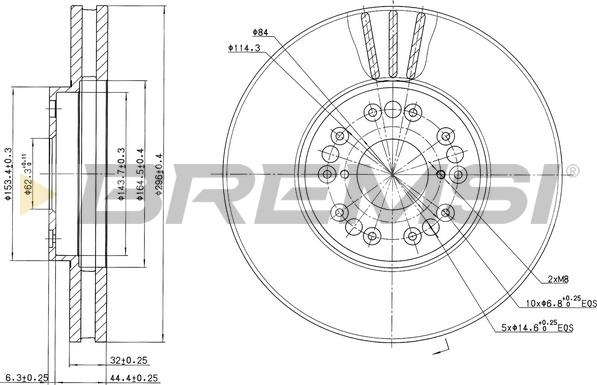 Bremsi CD7134V - Тормозной диск autospares.lv