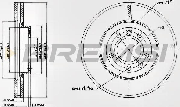 Bremsi CD7132V - Тормозной диск autospares.lv