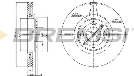 Bremsi CD7124V - Тормозной диск autospares.lv