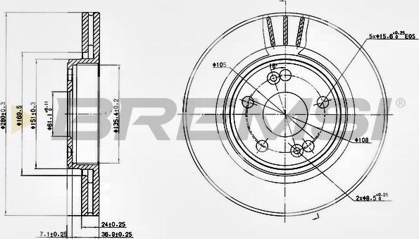 Bremsi CD7123V - Тормозной диск autospares.lv