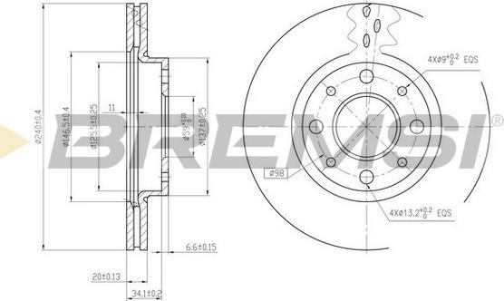 Bremsi CD7179V - Тормозной диск autospares.lv