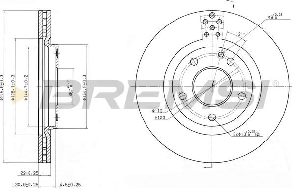 Bremsi CD7173V - Тормозной диск autospares.lv