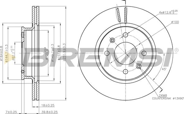 Bremsi CD7840V - Тормозной диск autospares.lv