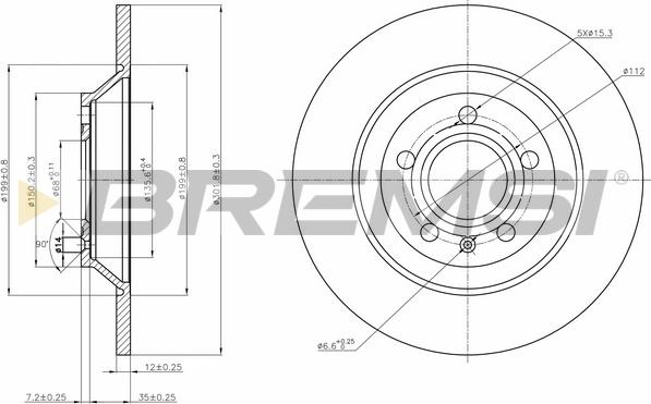 Bremsi CD7850S - Тормозной диск autospares.lv