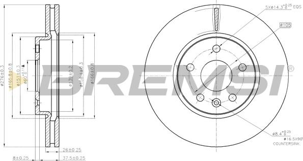 Bremsi CD7869V - Тормозной диск autospares.lv